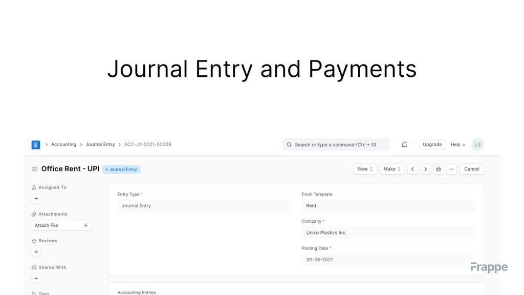 Journals and payments